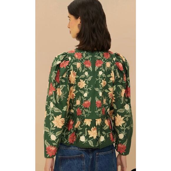 FARM Rio Green Pineapple Garden Blouse - Picture 3 of 6